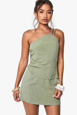 Boohoo Womens Linen Look Mini Skirt