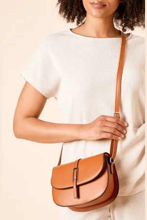 Dorothy Perkins Womens Milan Faux Leather Crossbody Saddle Bag
