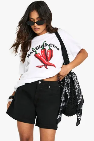 Boohoo Womens Petite Denim Boyfriend Short
