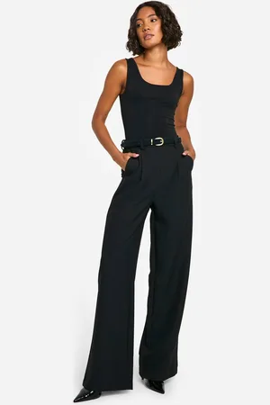Boohoo Womens Tall Essential Wide Leg Tailored Trousers