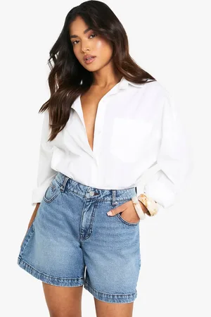 Boohoo Womens Petite Denim Boyfriend Short