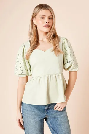 Dorothy Perkins Womens Cutwork Sleeve Poplin Blouse