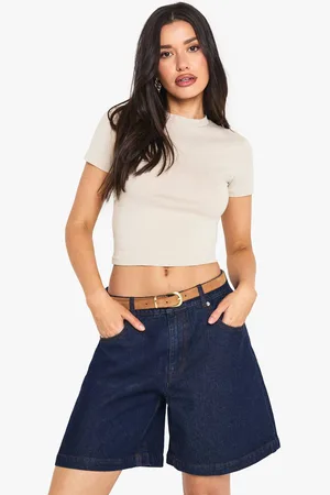 Boohoo Womens Tall Denim Boyfriend Short