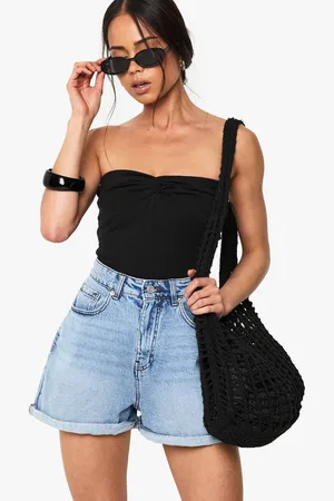 Boohoo Womens Denim Mom Short