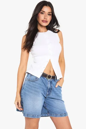 Boohoo Womens Tall Denim Boyfriend Short