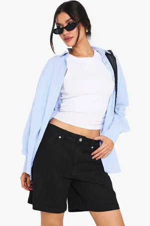 Boohoo Womens Tall Denim Boyfriend Short