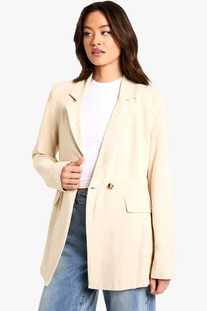 Boohoo Womens Tall Oversized Linen Look Blazer