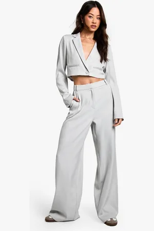 Boohoo Womens Tall Tailored Wide Leg Trousers