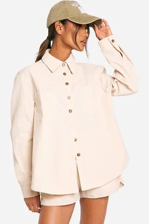 Boohoo Womens Nylon Oversized Shirt