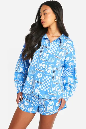 Boohoo Womens Printed Oversized Shirt