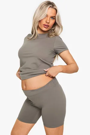 Boohoo Womens Maternity Supersoft Sculpt Bump Support Short