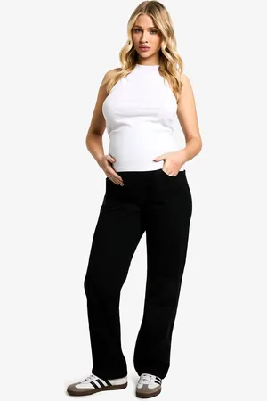 Boohoo Womens Maternity Over The Bump Mom Jeans
