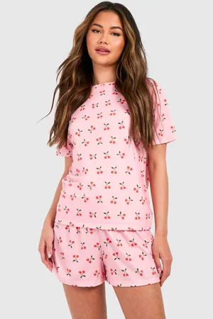 Boohoo Womens Cherry Short Pyjama Set
