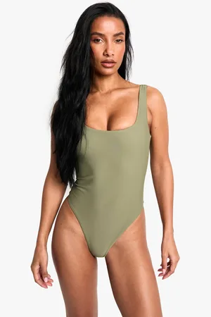 Boohoo Womens Swimwear Essentials Square Neck Swimsuit