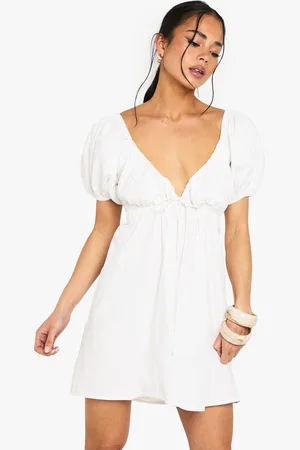Boohoo Womens Cotton Poplin Smock Dress