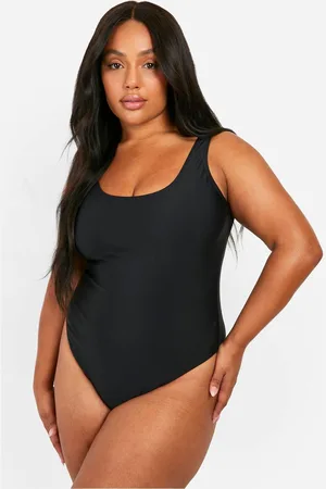 Boohoo Womens Plus Tummy Control Scoop Swimsuit