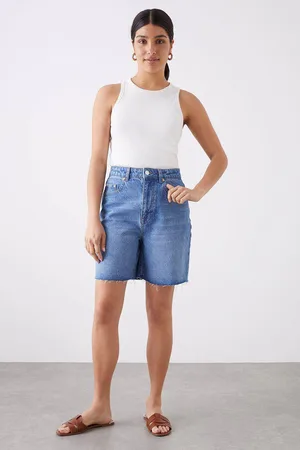 Dorothy Perkins Womens Denim Mid Thigh Shorts
