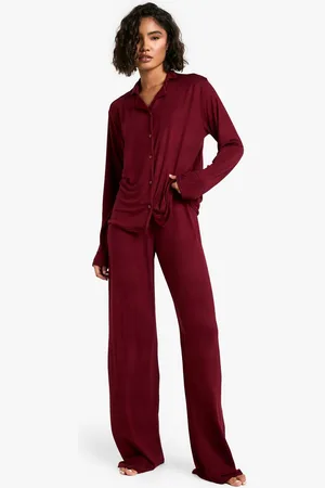 Boohoo Womens Tall Long Sleeve Shirt & Trousers Pyjama Set