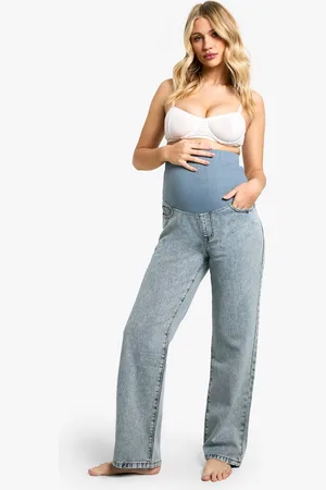Boohoo Womens Maternity Over The Bump Boyfriend Jeans