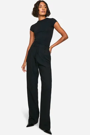 Boohoo Womens Tall Essential Straight Leg Tailored Trousers