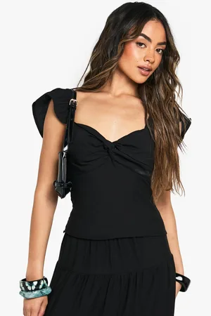 Boohoo Womens Linen Look Twist Detail Cami Top