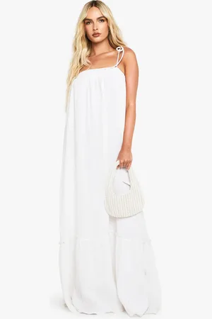 Boohoo Womens Textured Smock Maxi Dress