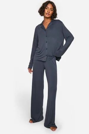 Boohoo Womens Tall Long Sleeve Shirt & Trousers Pyjama Set