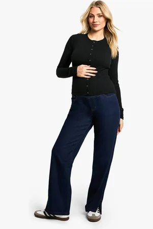 Boohoo Womens Maternity Over The Bump Straight Leg Jeans