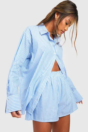 Boohoo Womens Cotton Pinstripe Pyjama Short