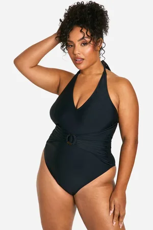 Boohoo Womens Plus O Ring Detail Tummy Control Swimsuit