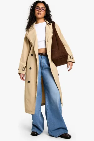 Boohoo Womens Maxi Belted Trench Coat