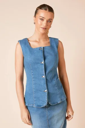 Dorothy Perkins Womens Button Up Denim Waistcoat