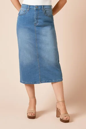 Dorothy Perkins Womens Denim Midi Skirt