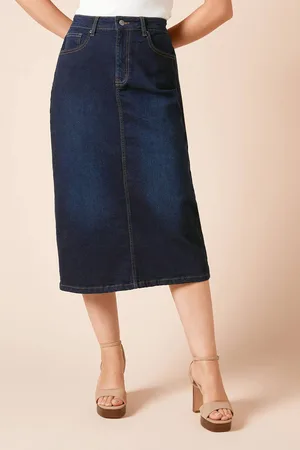 Dorothy Perkins Womens Denim Midi Skirt