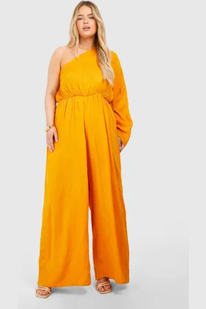 Boohoo Womens Plus Flare Sleeve Cheesecloth Jumpsuit