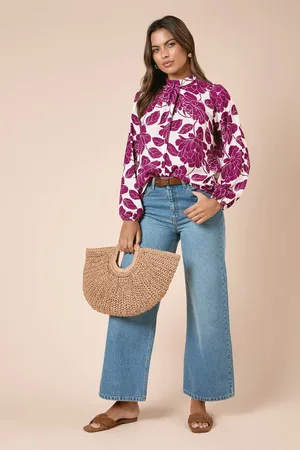 Dorothy Perkins Womens Large Floral Twist Neck Blouse