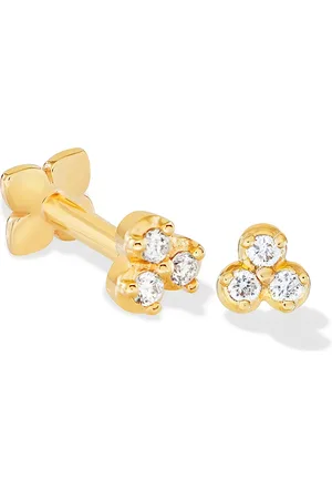 Dower & Hall 9k Diamond Trio Single Labret