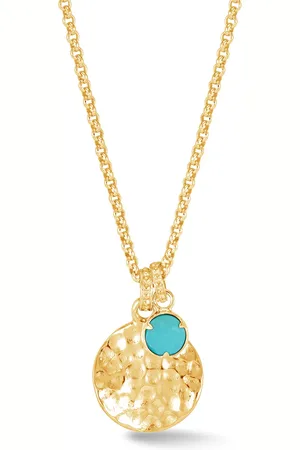 Dower & Hall Hammered Disc & Turquoise Array Pendant