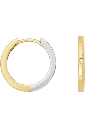 Dower & Hall 9k Medium Reversible Diamond Huggie hoops