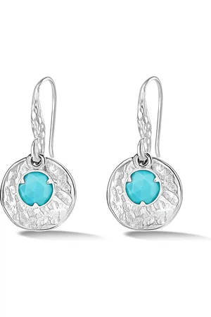 Dower & Hall Hammered Disc & Turquoise Array Earrings