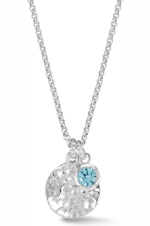 Dower & Hall Hammered Disc & 5mm Blue Topaz Array Pendant