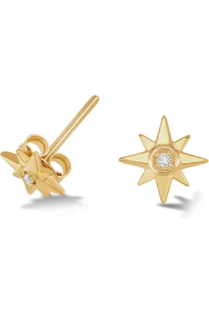 Dower & Hall 14k Gold North Star Diamond Studs