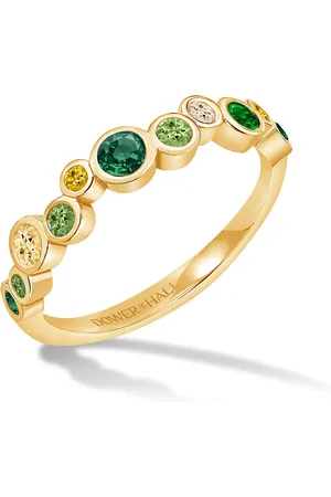 Dower & Hall 18k Emerald Citrus Green Cascade Ring