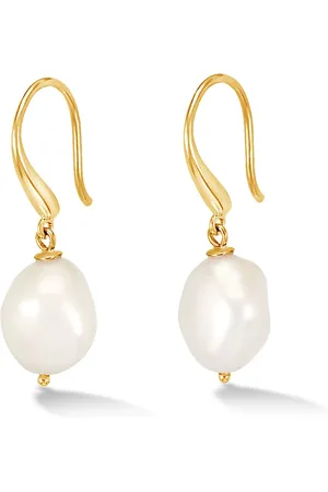 Dower & Hall White Baroque Pearl Earrings