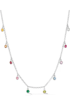 Dower & Hall Mixed Gemstone Array Chain Necklace