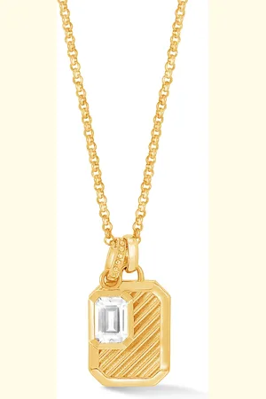 Dower & Hall White Topaz Octagon Humbug Necklace