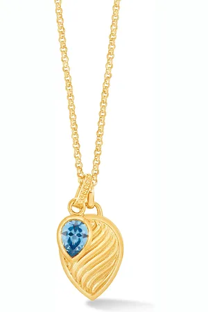 Dower & Hall Blue Topaz Twist Peardrop Necklace
