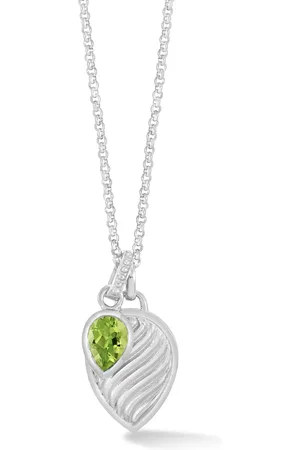 Dower & Hall Peridot Twist Peardrop Necklace
