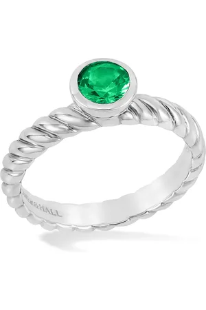 Dower & Hall 5mm Green Garnet Twist Twinkle Ring