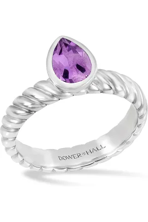 Dower & Hall Amethyst Pear Twist Twinkle Ring